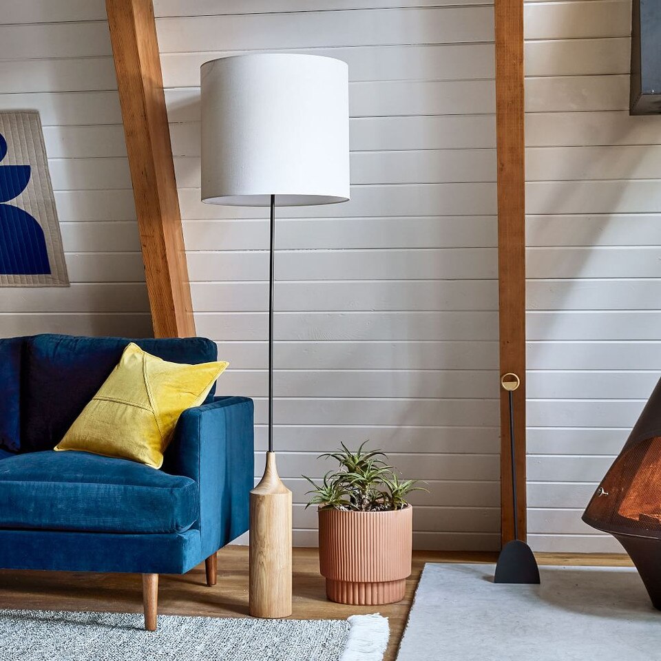 Hudson Wood Base Floor Lamp west elm Australia